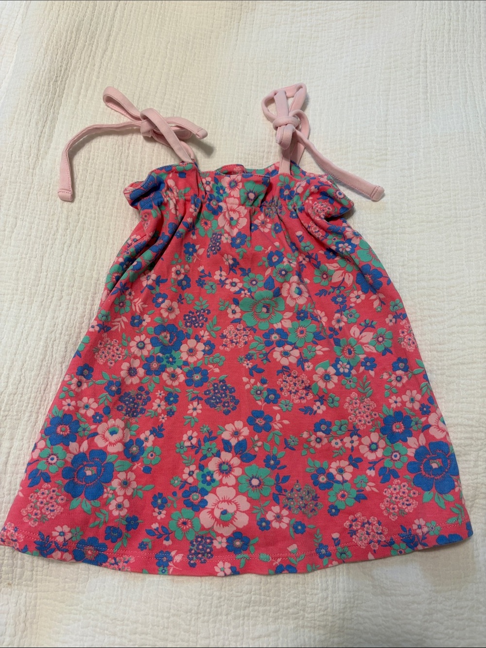 The Beaufort Bonnet Company Pink Floral Tie-Strap Girls' Sundress